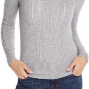 Aqua by Bloomingdale’s Cashmere Mixed Cable Knit Women's Sweater Size Medium